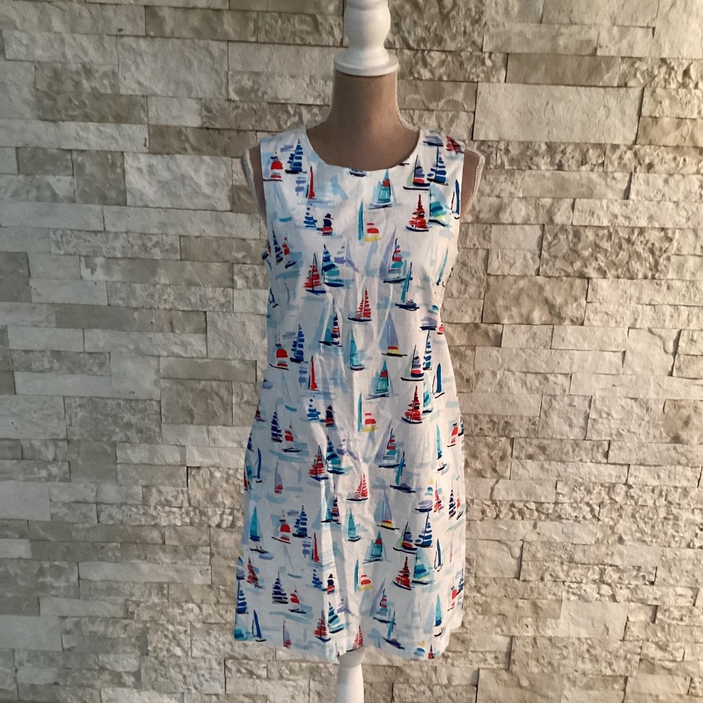 Love, Lilly Sleeveless Nautical Shift Dress